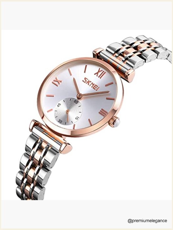 Women Stainless Steel Analog Quartz Wrist Watch 32mm Gold Silver Dress main image 4